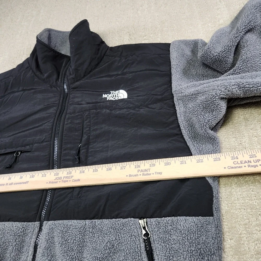 The North Face Denali Jacket Men Medium Polortec Heavy Fleece Gray Black